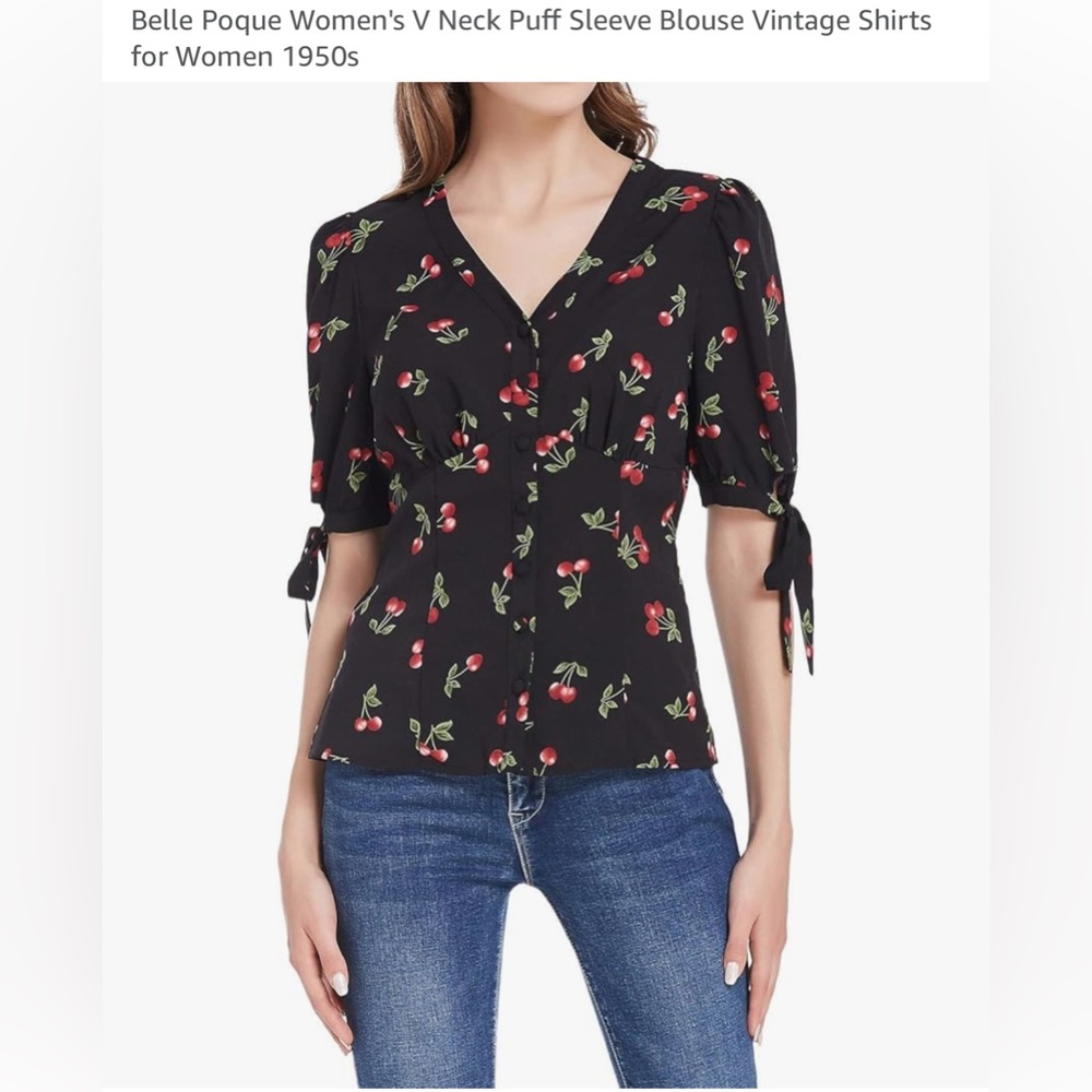 Chic Black Cherry Patterned Blouse